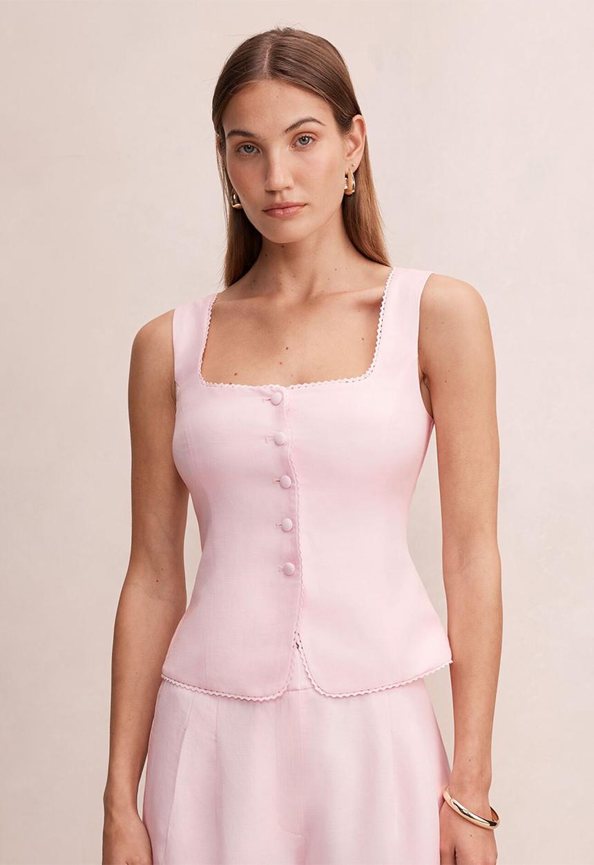 Forever New - Romy button top in - pink whisper