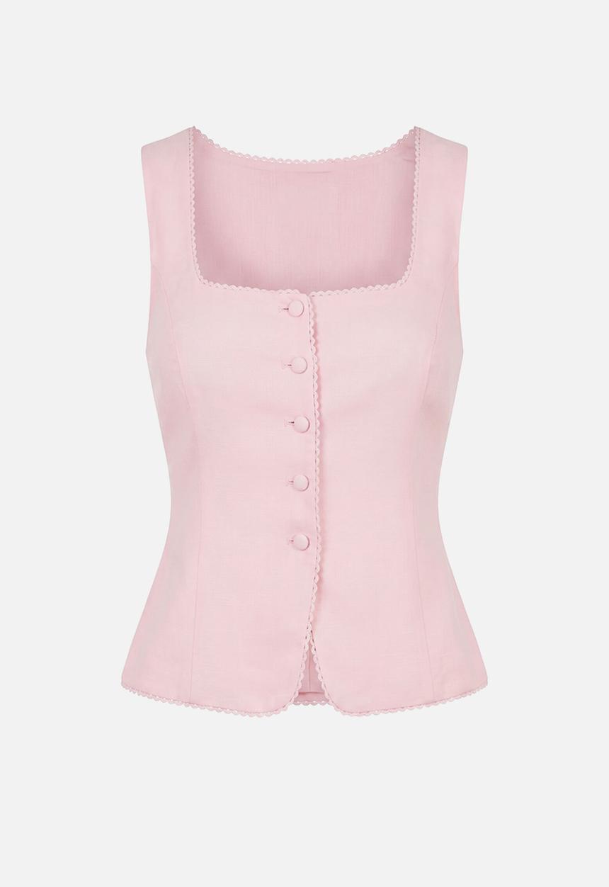 Forever New - Romy button top in - pink whisper
