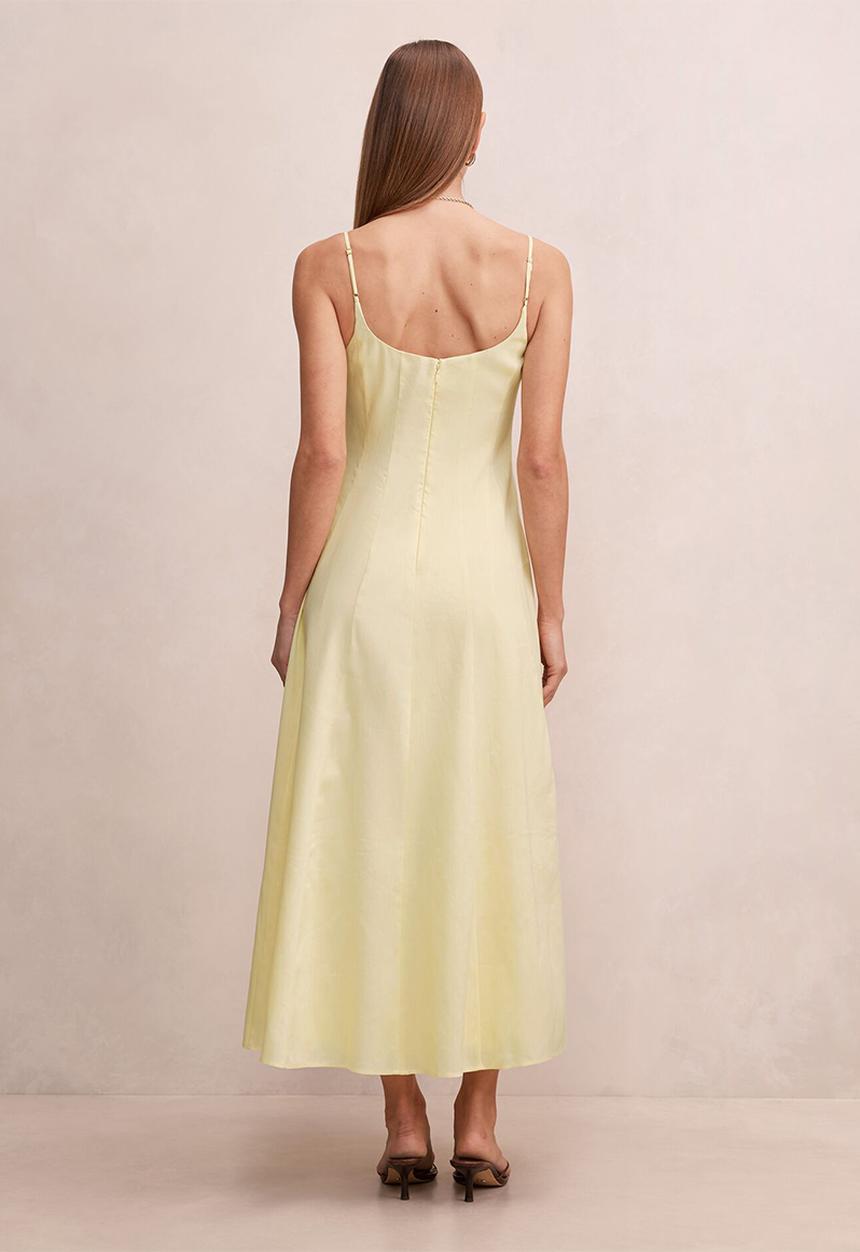 Forever New - Emery panel midi dress in - soft daffodil