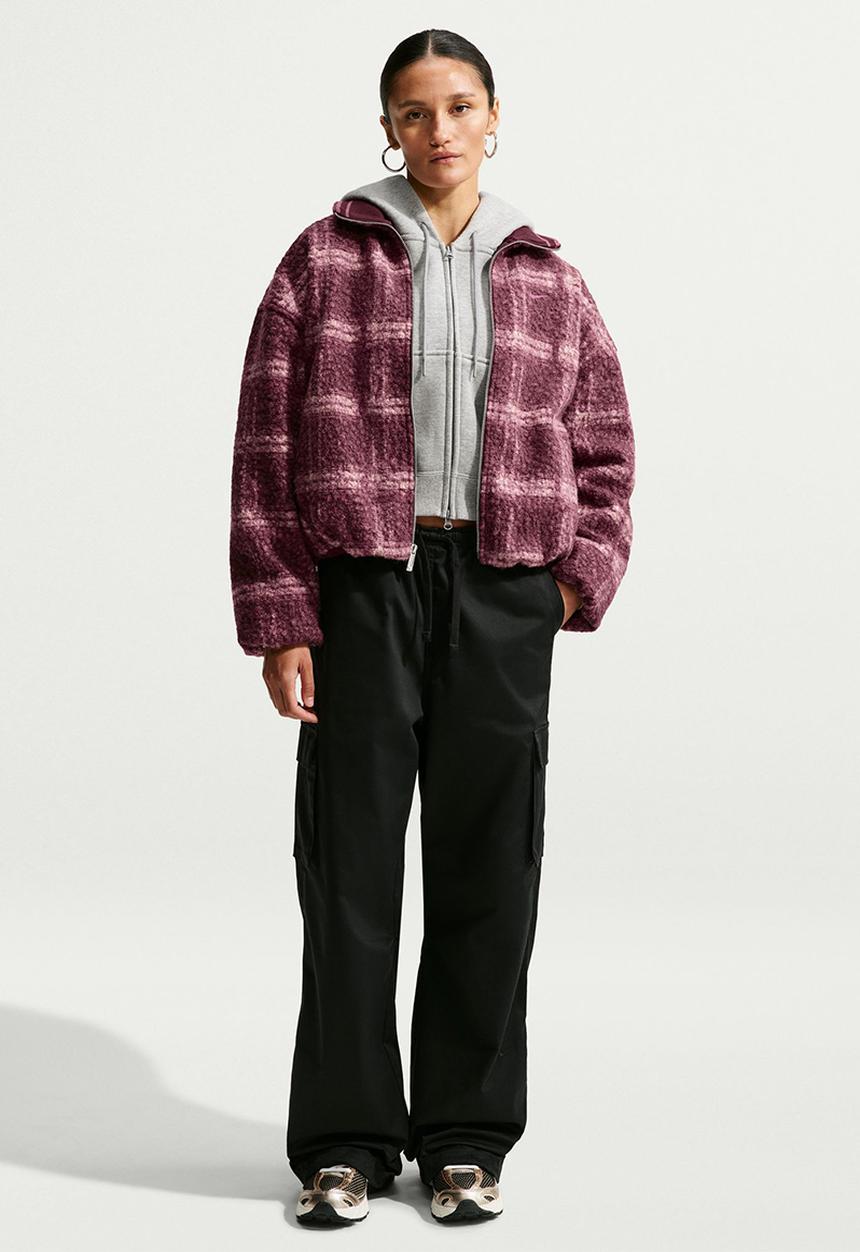 Nike - W Nk Street Aop Sherpa Jkt - Mysticdates/White