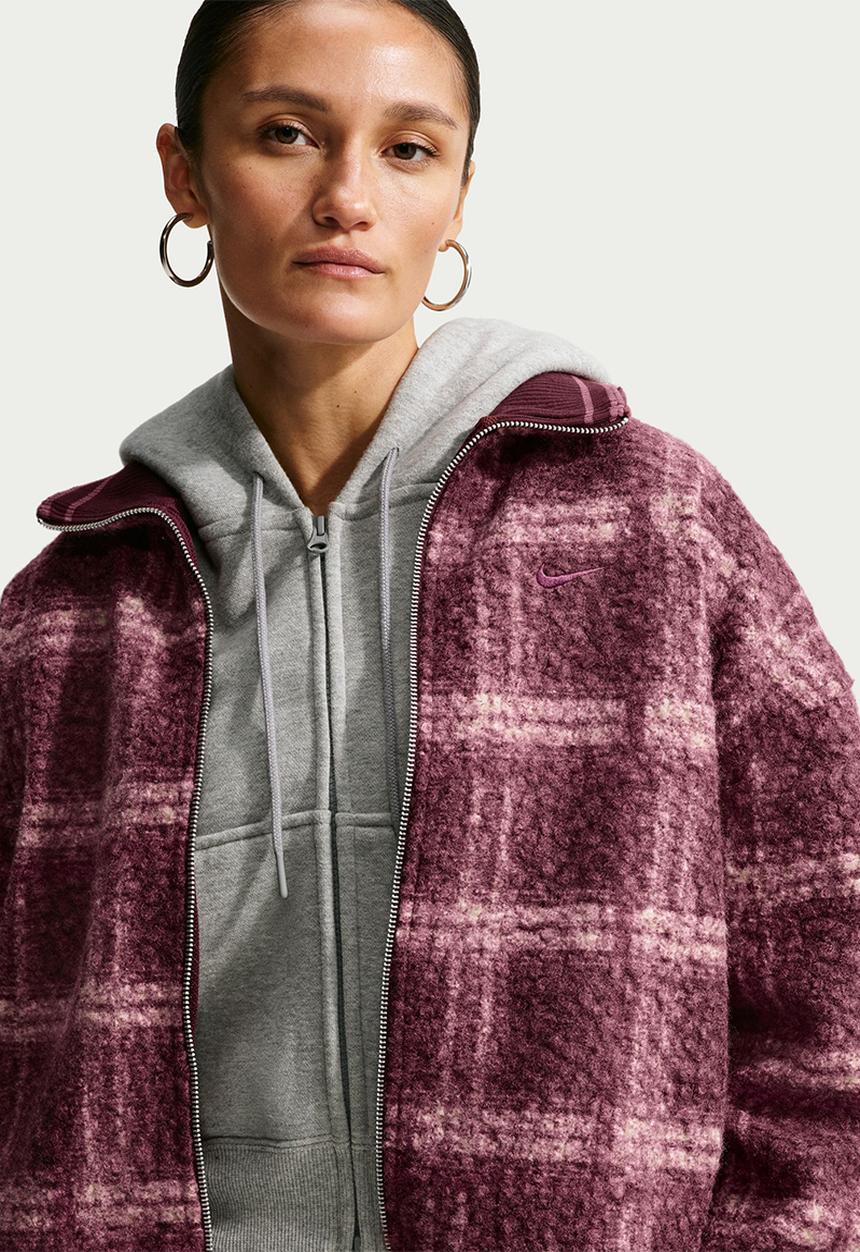 Nike - W Nk Street Aop Sherpa Jkt - Mysticdates/White
