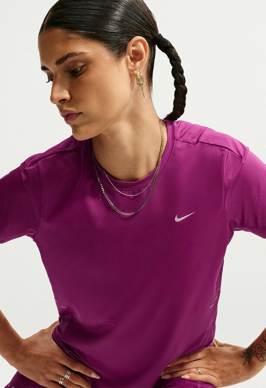 Nike - W Nk Swift Dri-Fit Running Top - Trueberry/Reflectivesilv