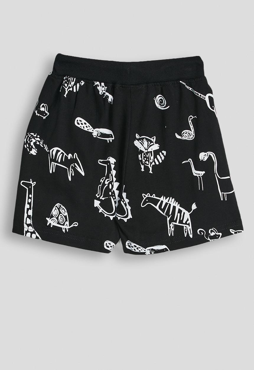 Pop Candy - Hand-painted animal graphic shorts - black