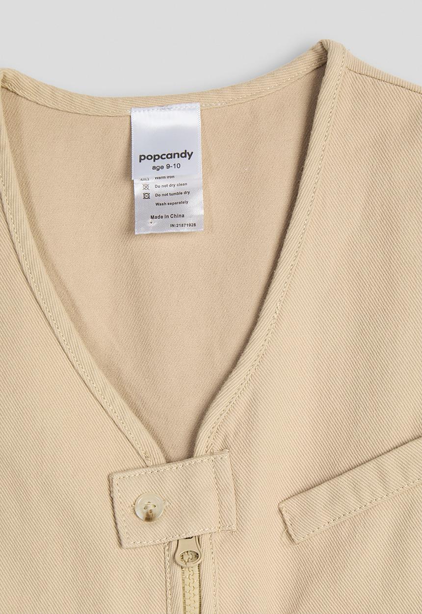 Pop Candy - Cargo-style vest - khaki brown