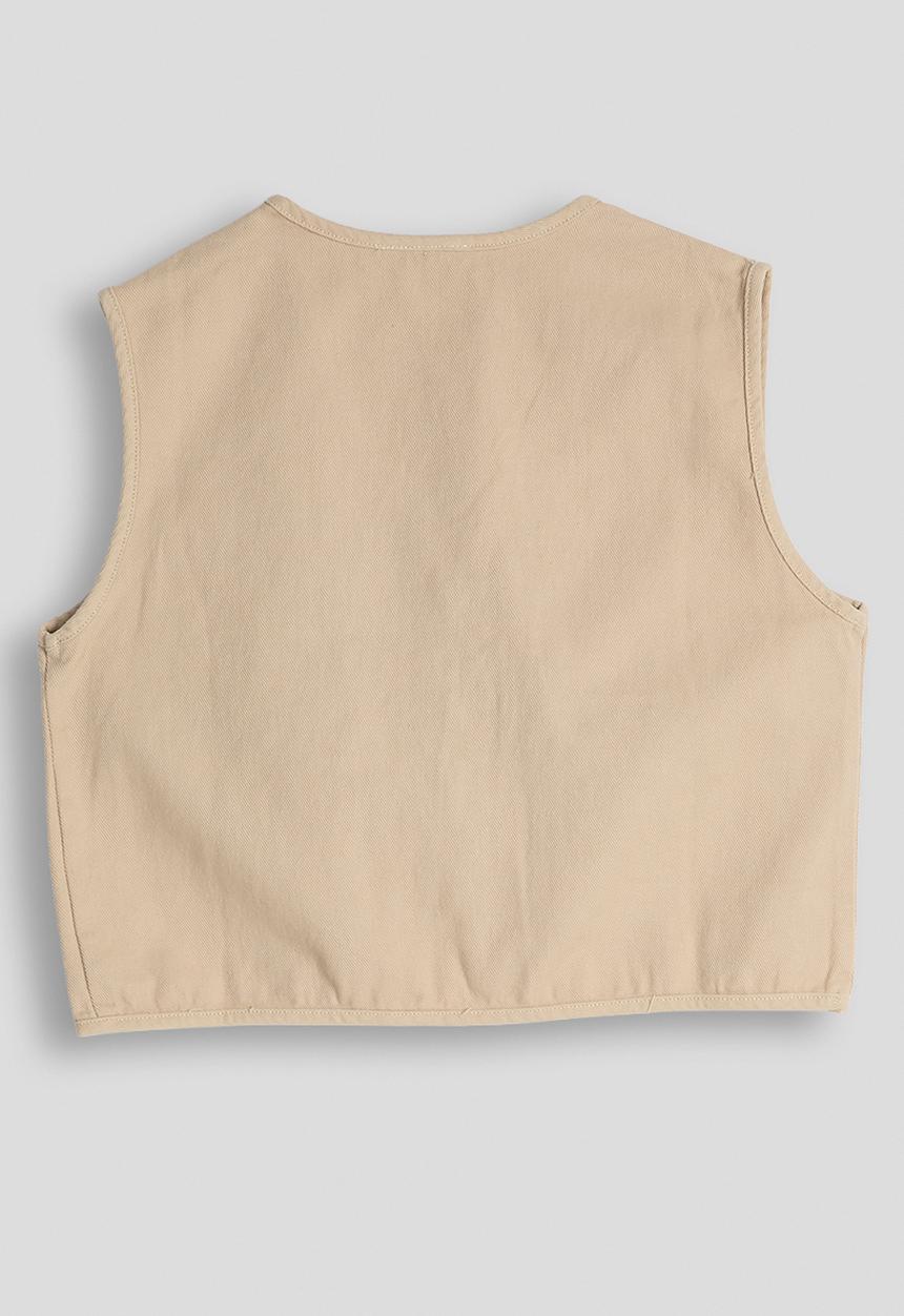 Pop Candy - Cargo-style vest - khaki brown