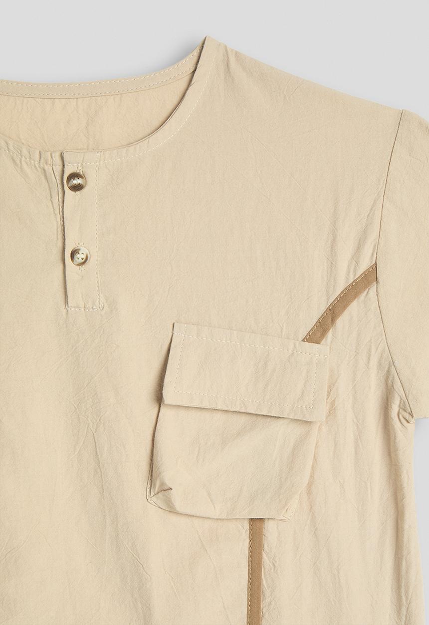 Pop Candy - Side seam binded tee - khaki brown
