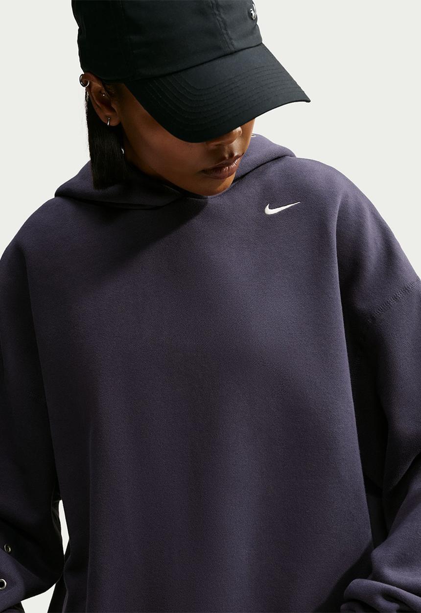 Nike - W Nk Fleece Oversized Pullover Top - Gridiron/Sail