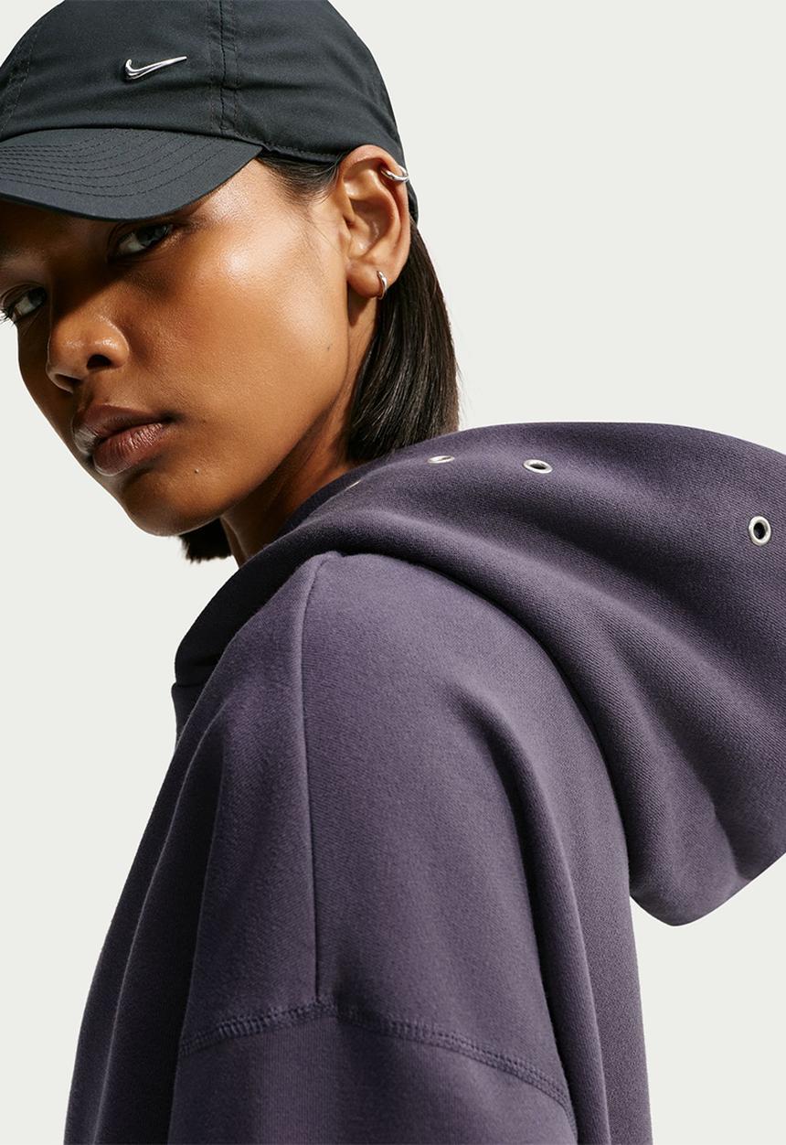 Nike - W Nk Fleece Oversized Pullover Top - Gridiron/Sail