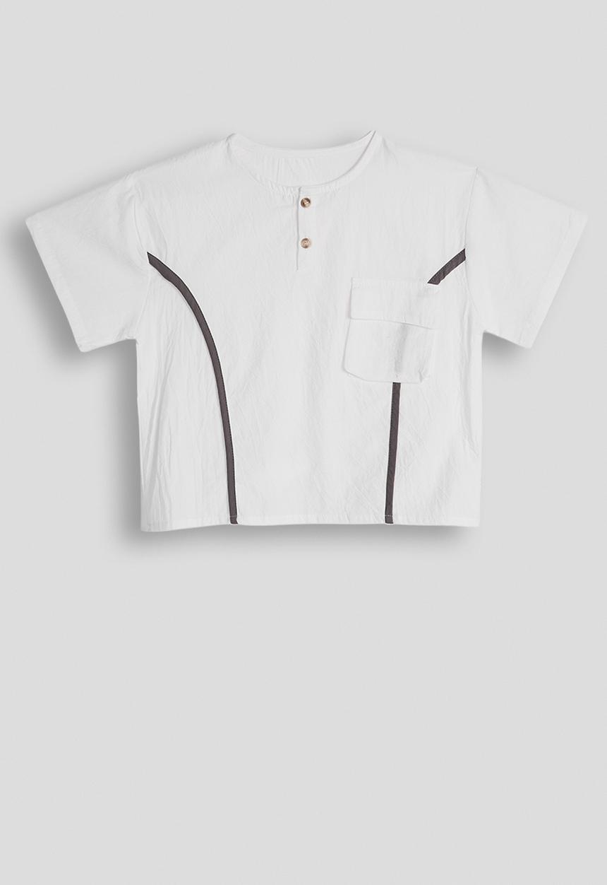 Pop Candy - Side seam binded tee - white