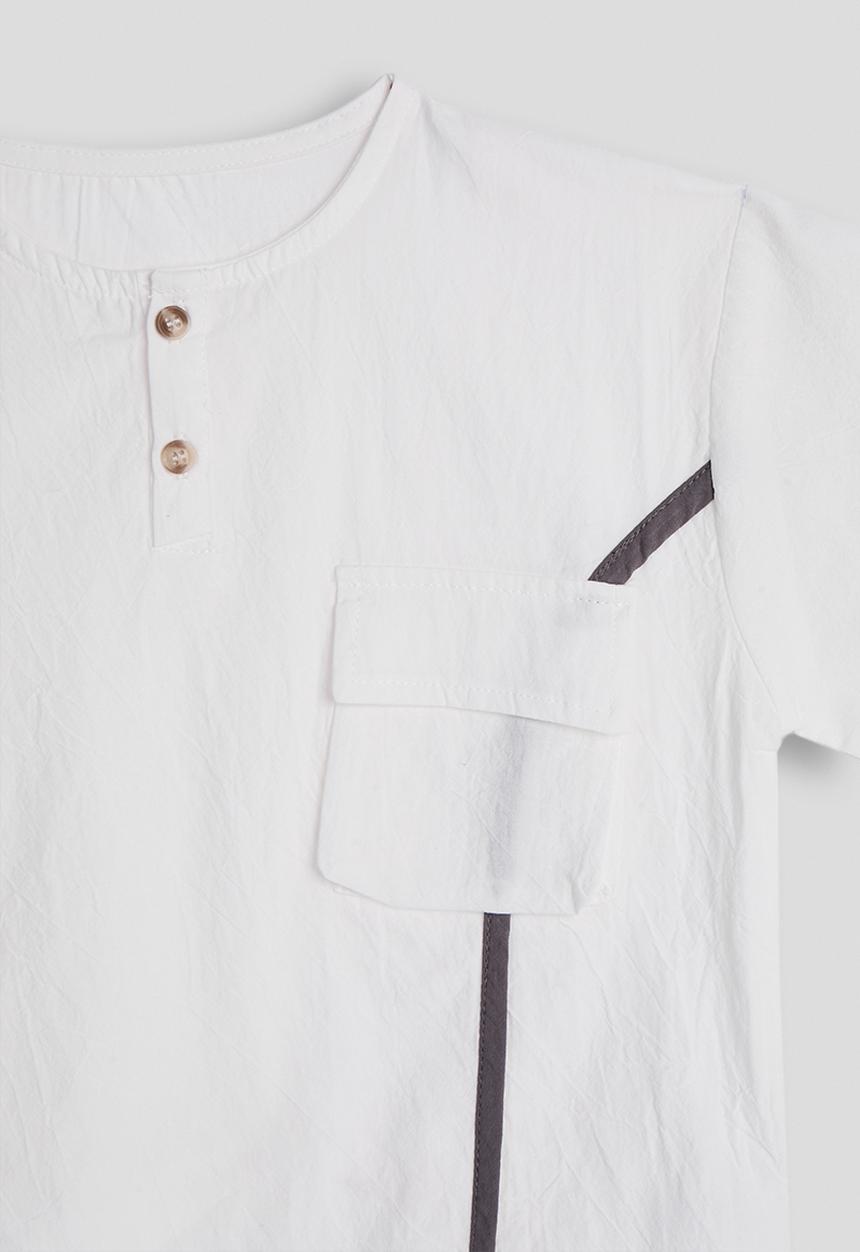 Pop Candy - Side seam binded tee - white