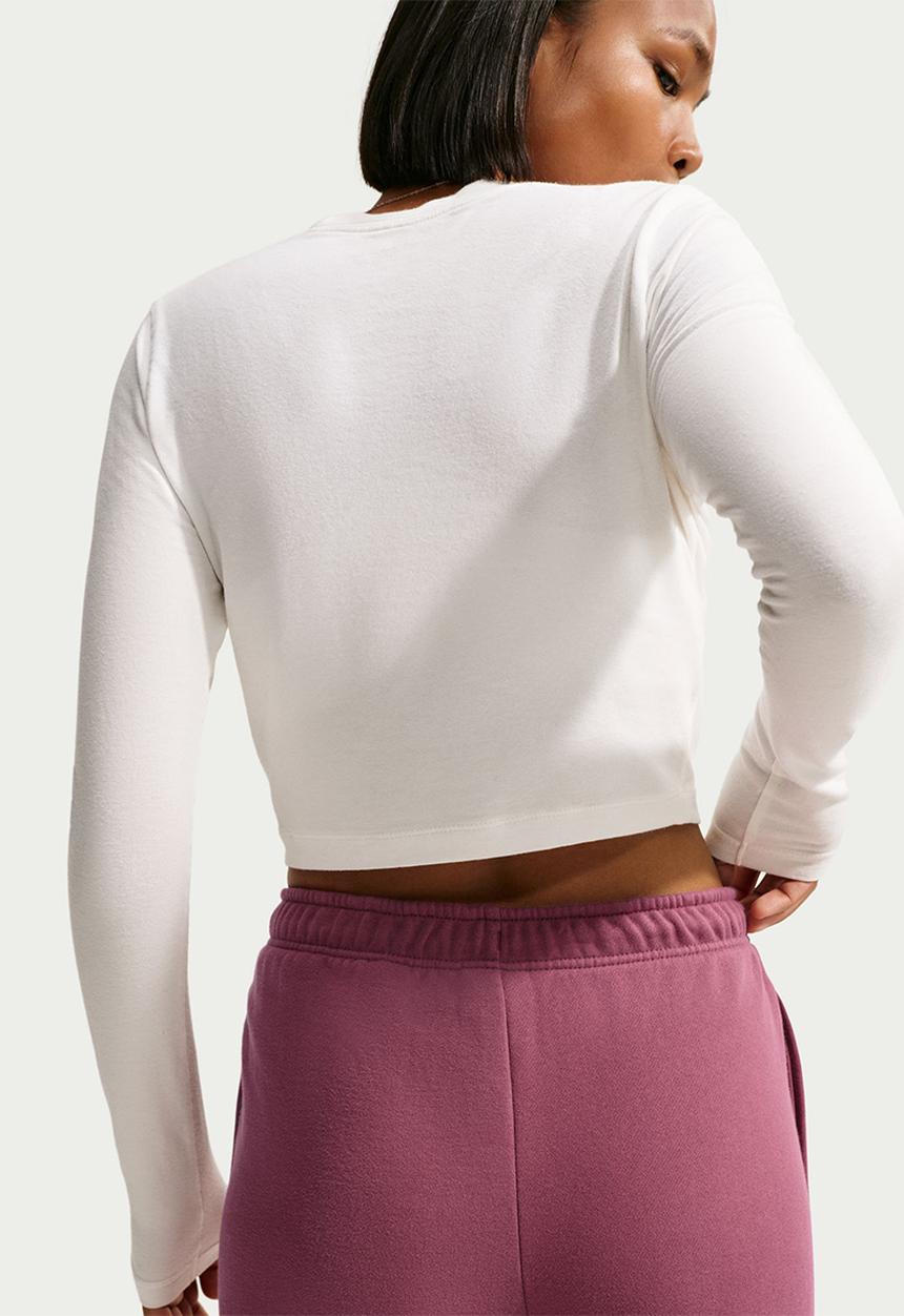 Nike - W Nk Fleece Mid-Rise Wide-Leg Pants - Pinksmoke/Sail