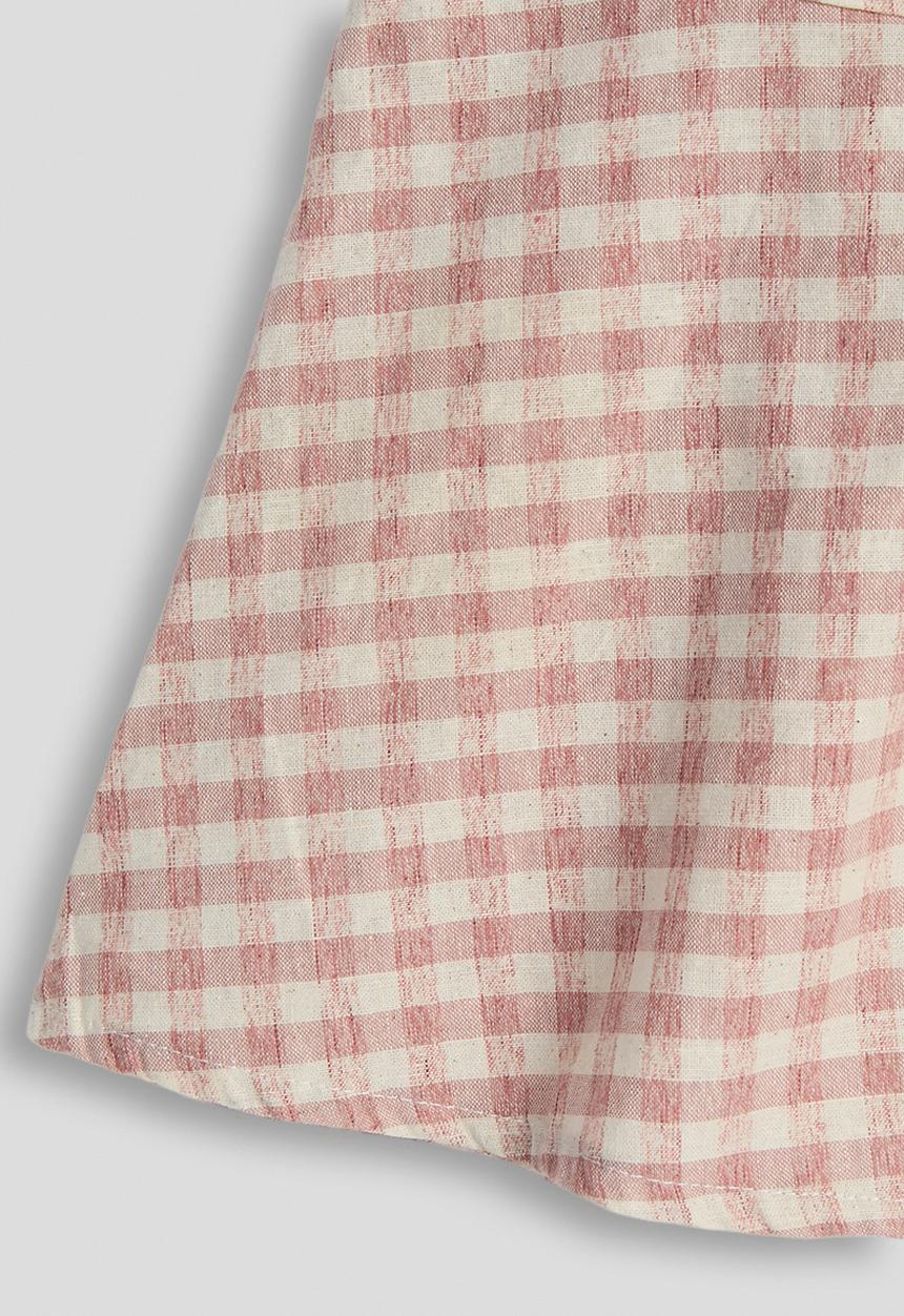 Pop Candy - Check peplum top - mauve