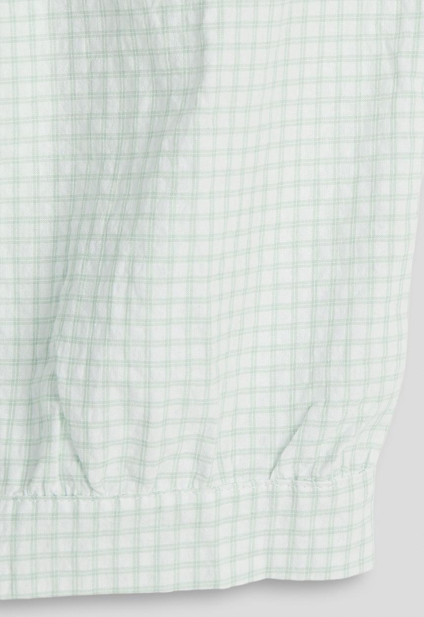Pop Candy - Check seersucker button down top - it green