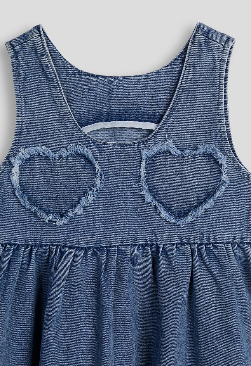 Pop Candy - Frayed heart bodice dress - blue