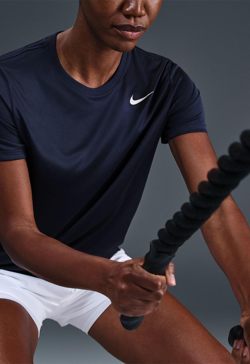 Nike - W Nike Dri-Fit T-shirt - Midnight Navy/White