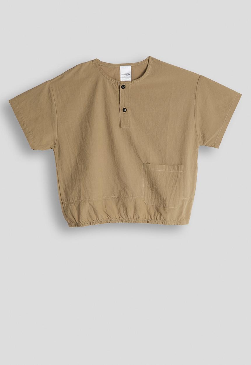 Pop Candy - Henley-style shirt - khaki brown