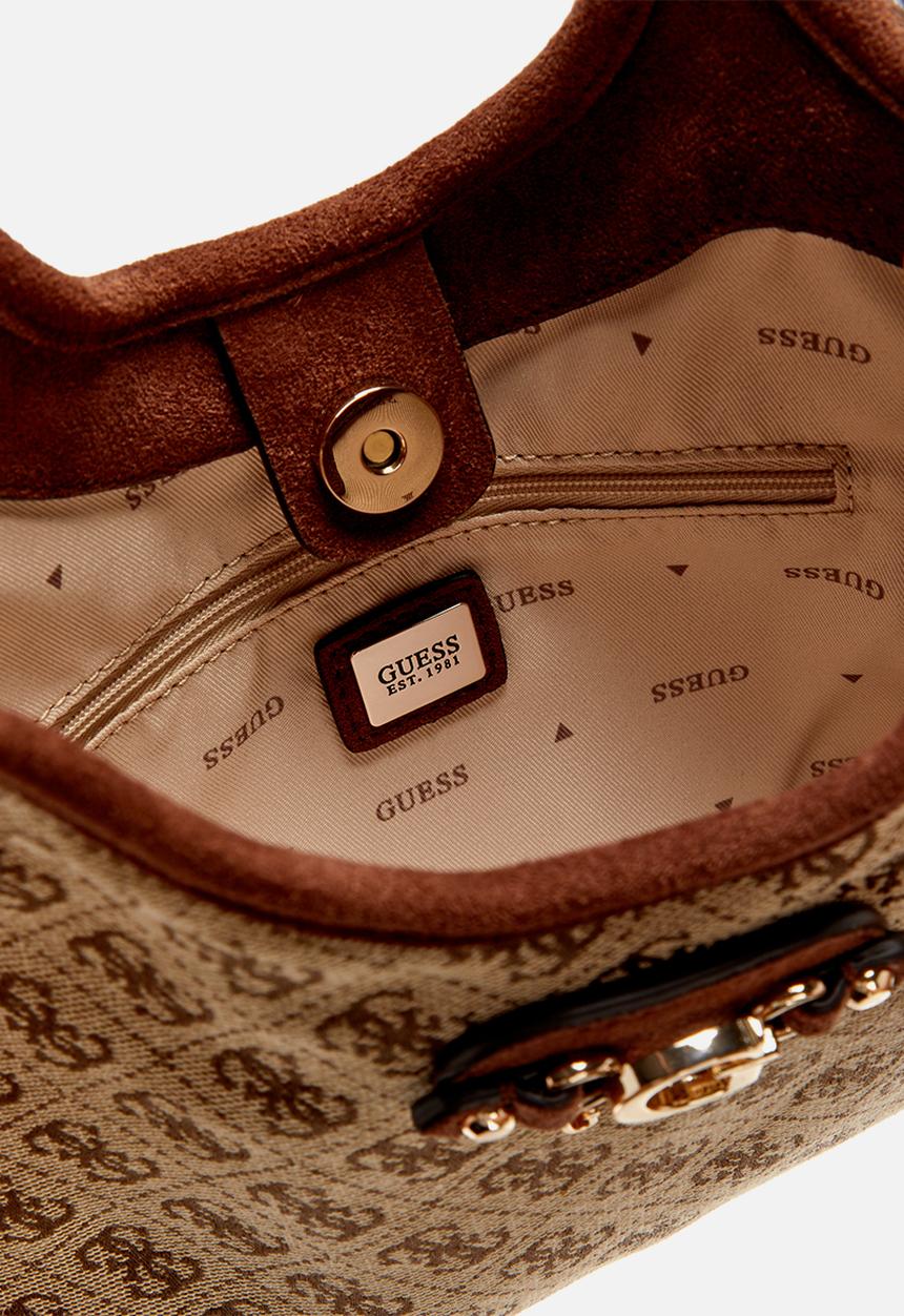 GUESS - Samantha Mini Tote -Latte Logo/Brown