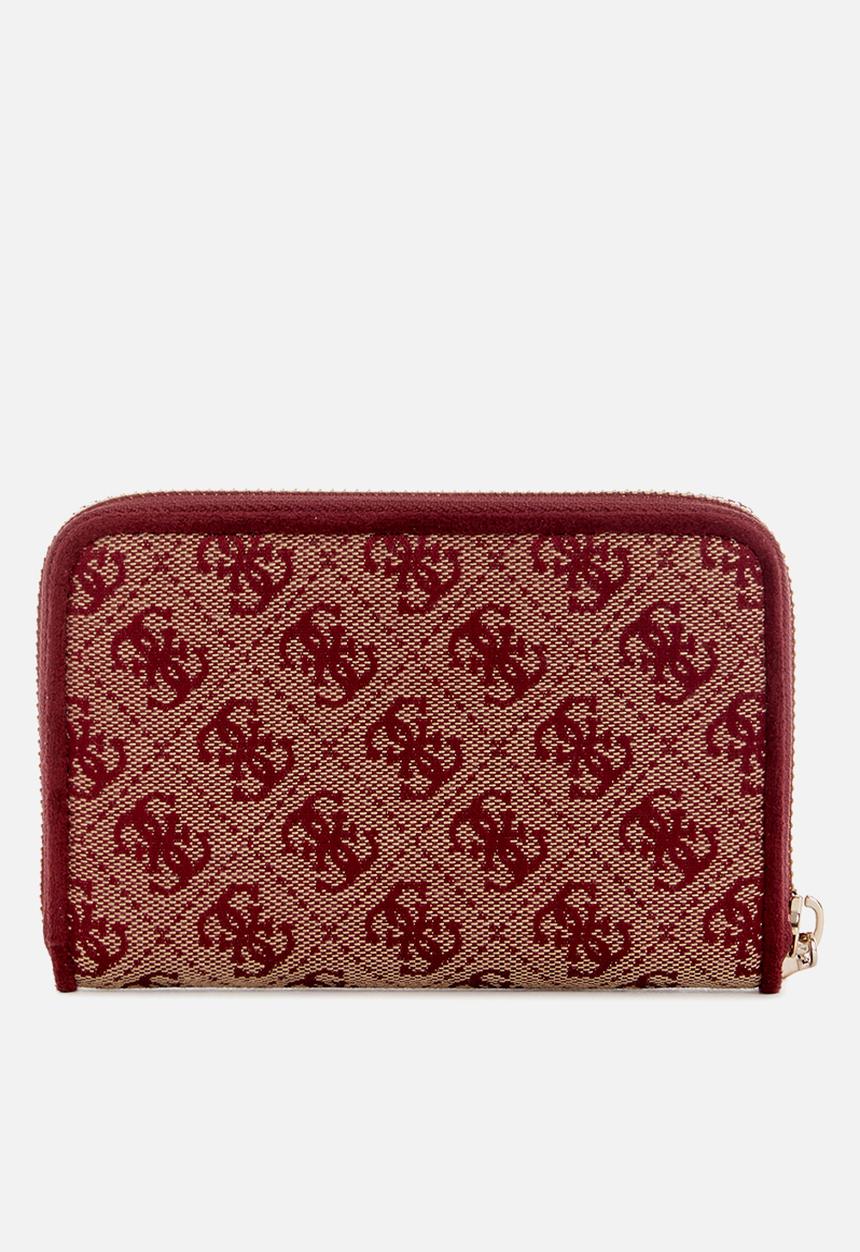GUESS - Samantha Slg Med Zip Around -Merlot Logo