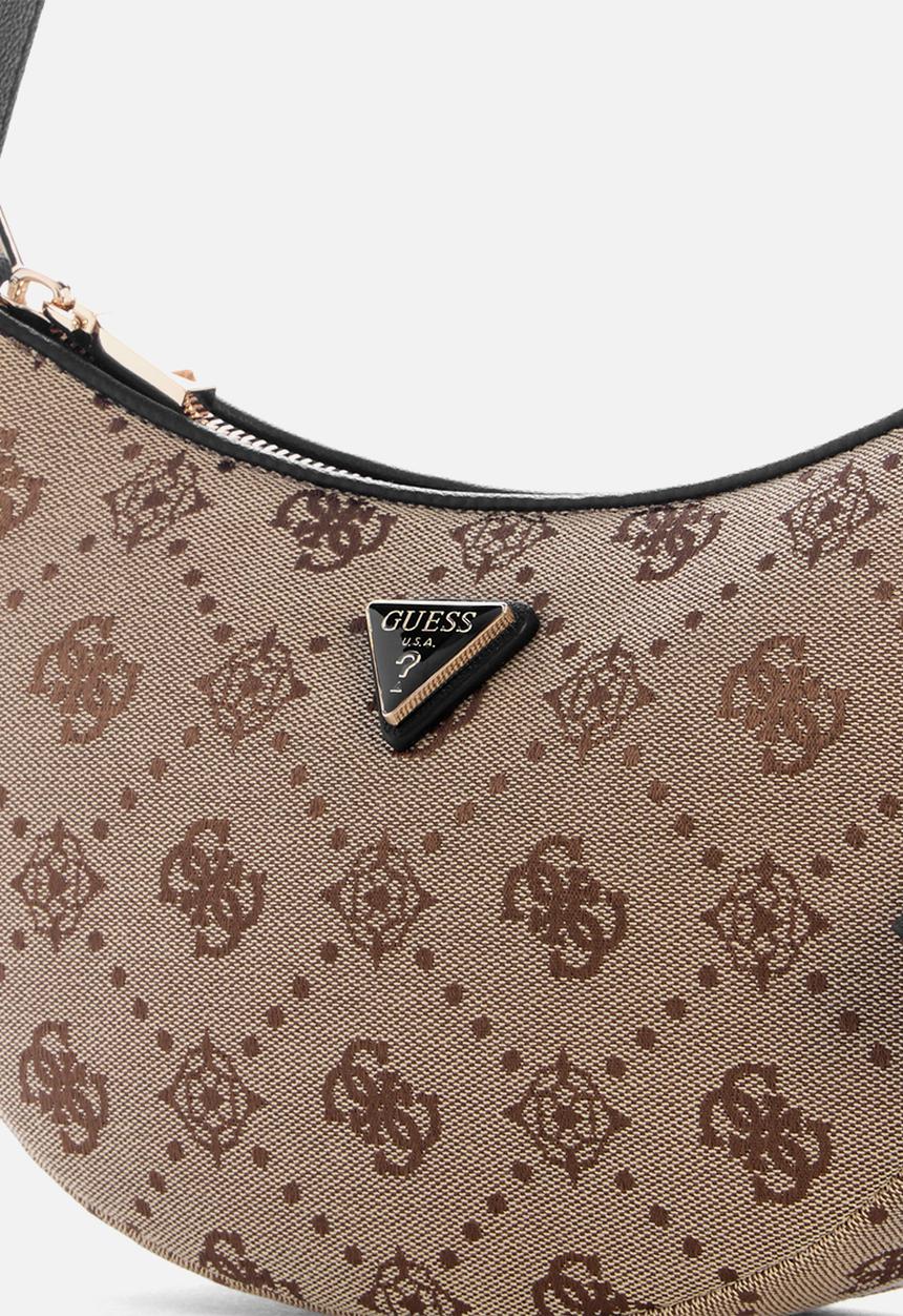 GUESS - Katie Convertible Shoulder Bag -Latte Logo/Black
