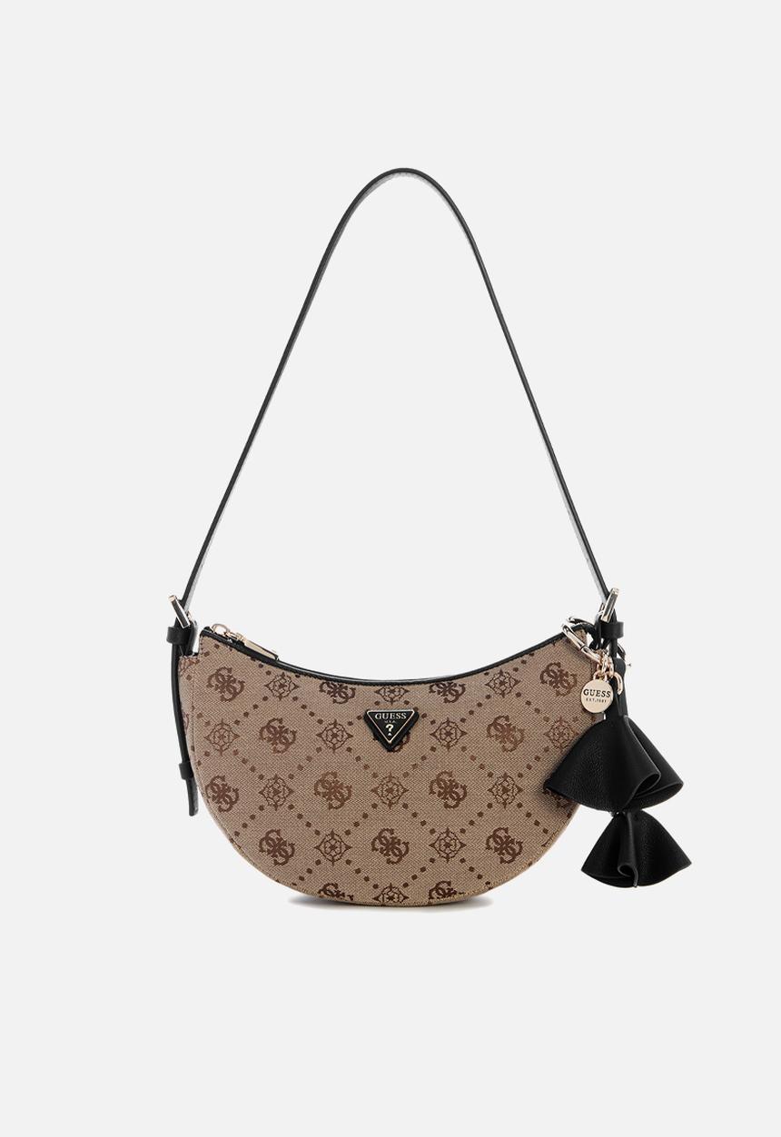 GUESS - Katie Convertible Shoulder Bag -Latte Logo/Black