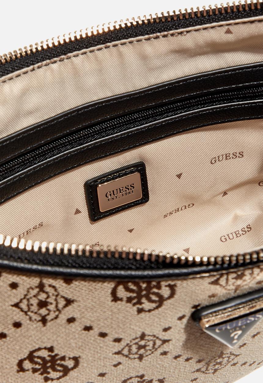 GUESS - Katie Convertible Shoulder Bag -Latte Logo/Black