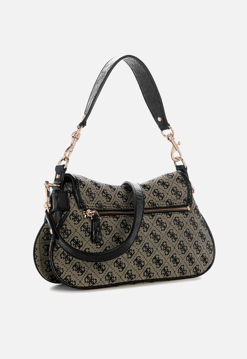 GUESS - Samantha Flap Shoulder Bag -Black Logo