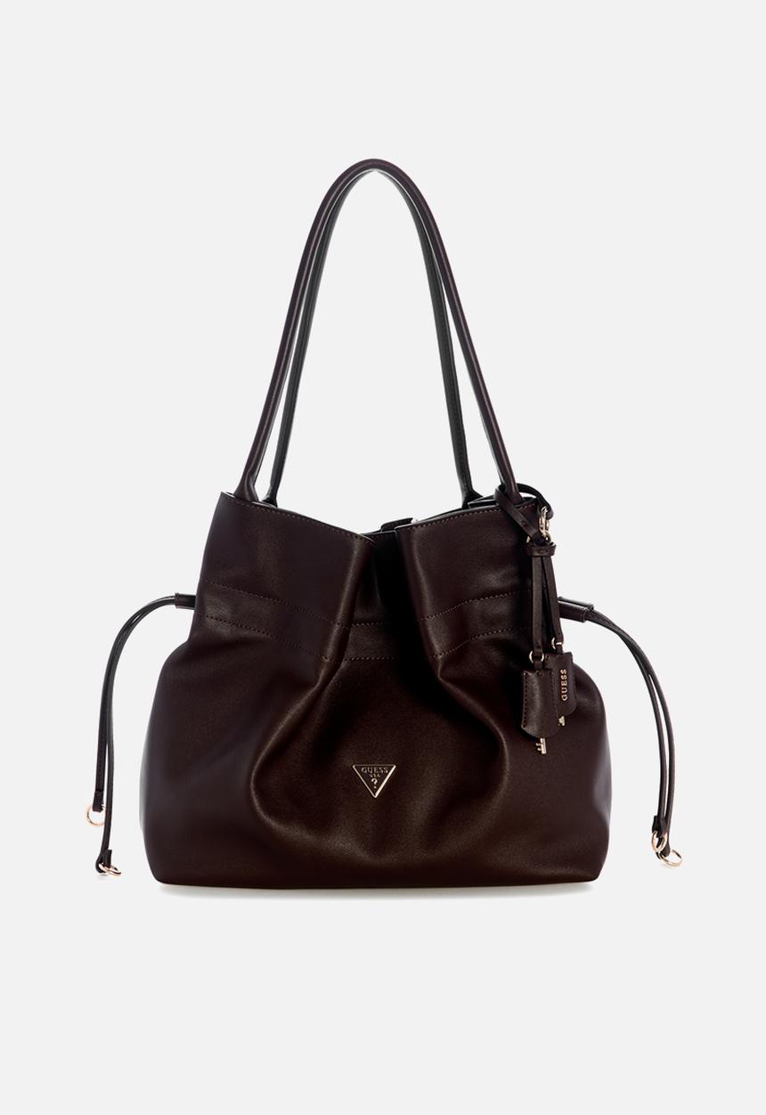 GUESS - Karima Drawstring Tote -Brown