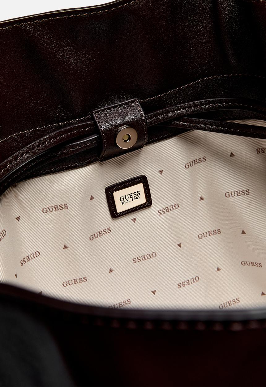 GUESS - Karima Drawstring Tote -Brown