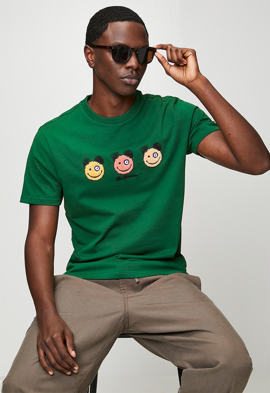 Ben Sherman - Happy Bears Chenille Applique 260Gsm - Forest Green