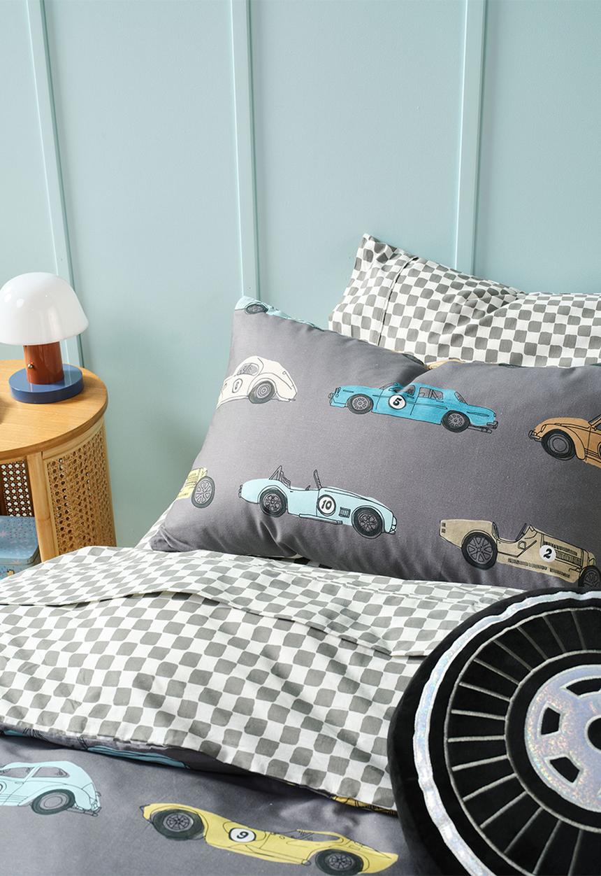 Linen House - Racecar Riot Duvet Cover Set - Grey