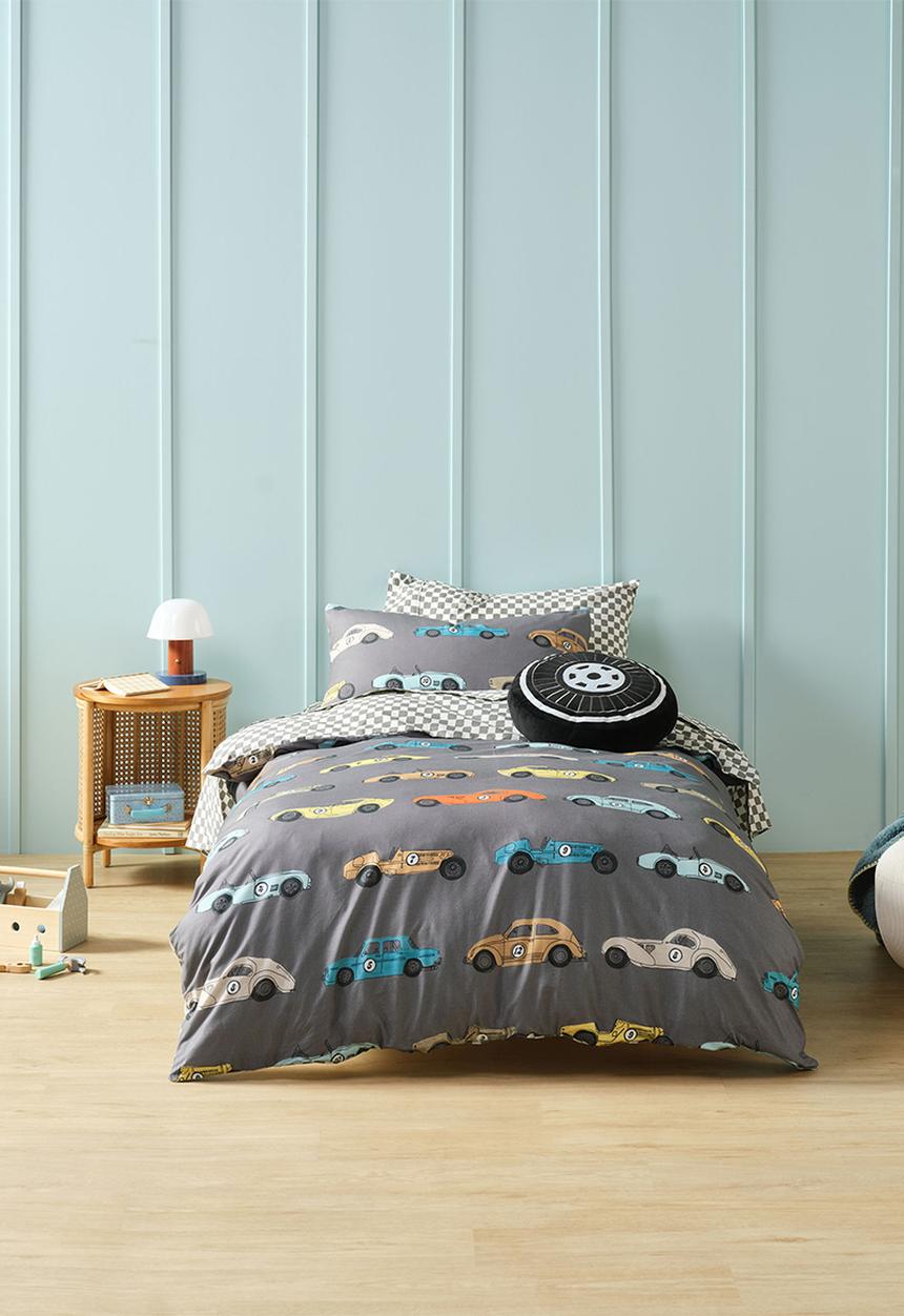 Linen House - Racecar Riot Duvet Cover Set - Grey