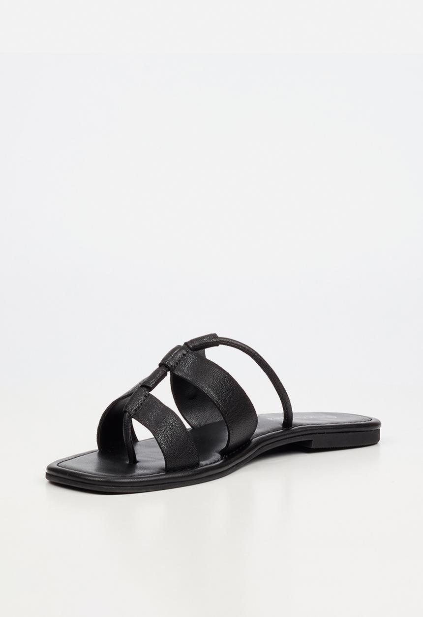 Nicci Tyler - Amalfi 1 Leather Slide Sandal - Black