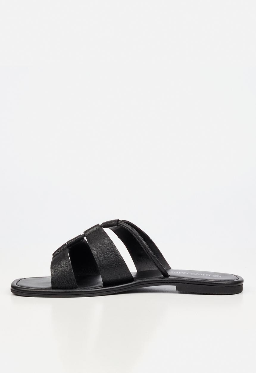 Nicci Tyler - Amalfi 1 Leather Slide Sandal - Black