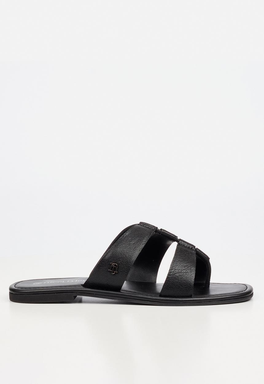 Nicci Tyler - Amalfi 1 Leather Slide Sandal - Black