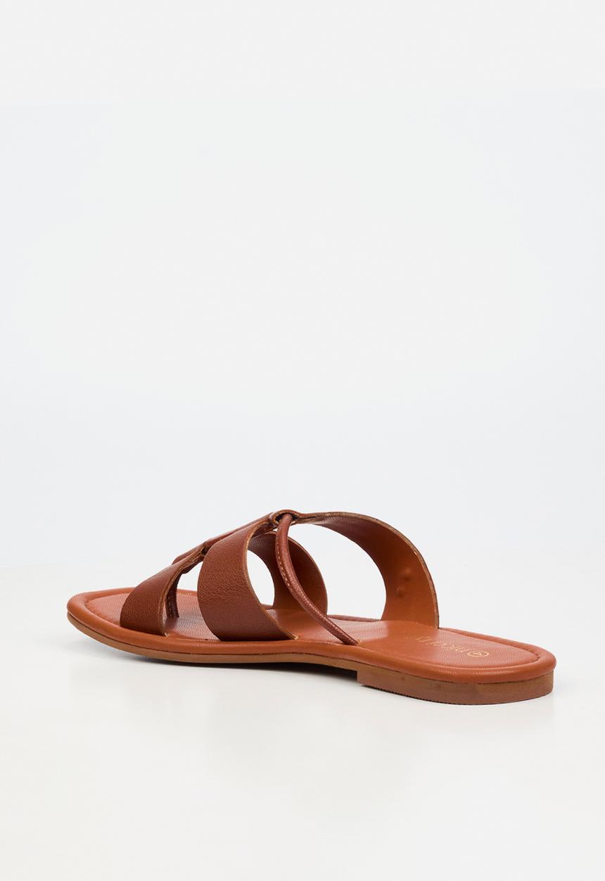Nicci Tyler - Amalfi 1 Leather Slide Sandal - Tan