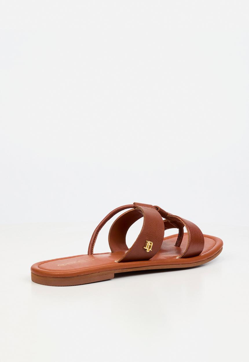 Nicci Tyler - Amalfi 1 Leather Slide Sandal - Tan