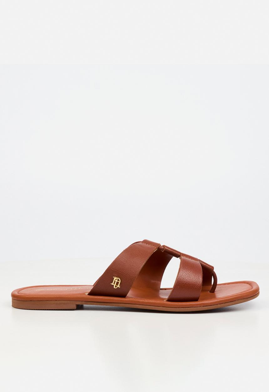 Nicci Tyler - Amalfi 1 Leather Slide Sandal - Tan