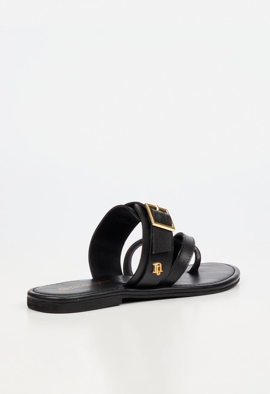 Nicci Tyler - Ariana 1 Leather Toe Post Sandal - Black