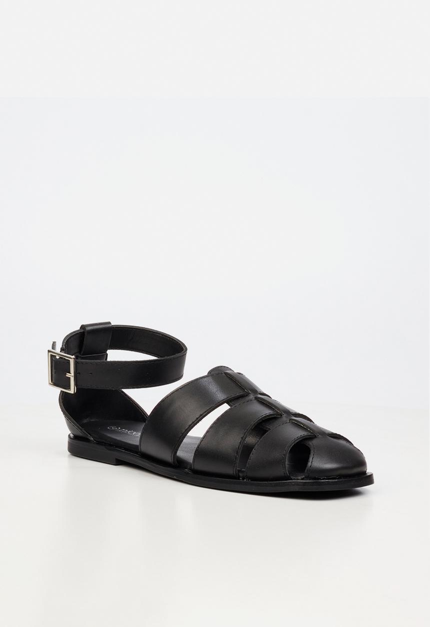 Nicci Tyler - Silvia 1 Leather Fisherman - Black