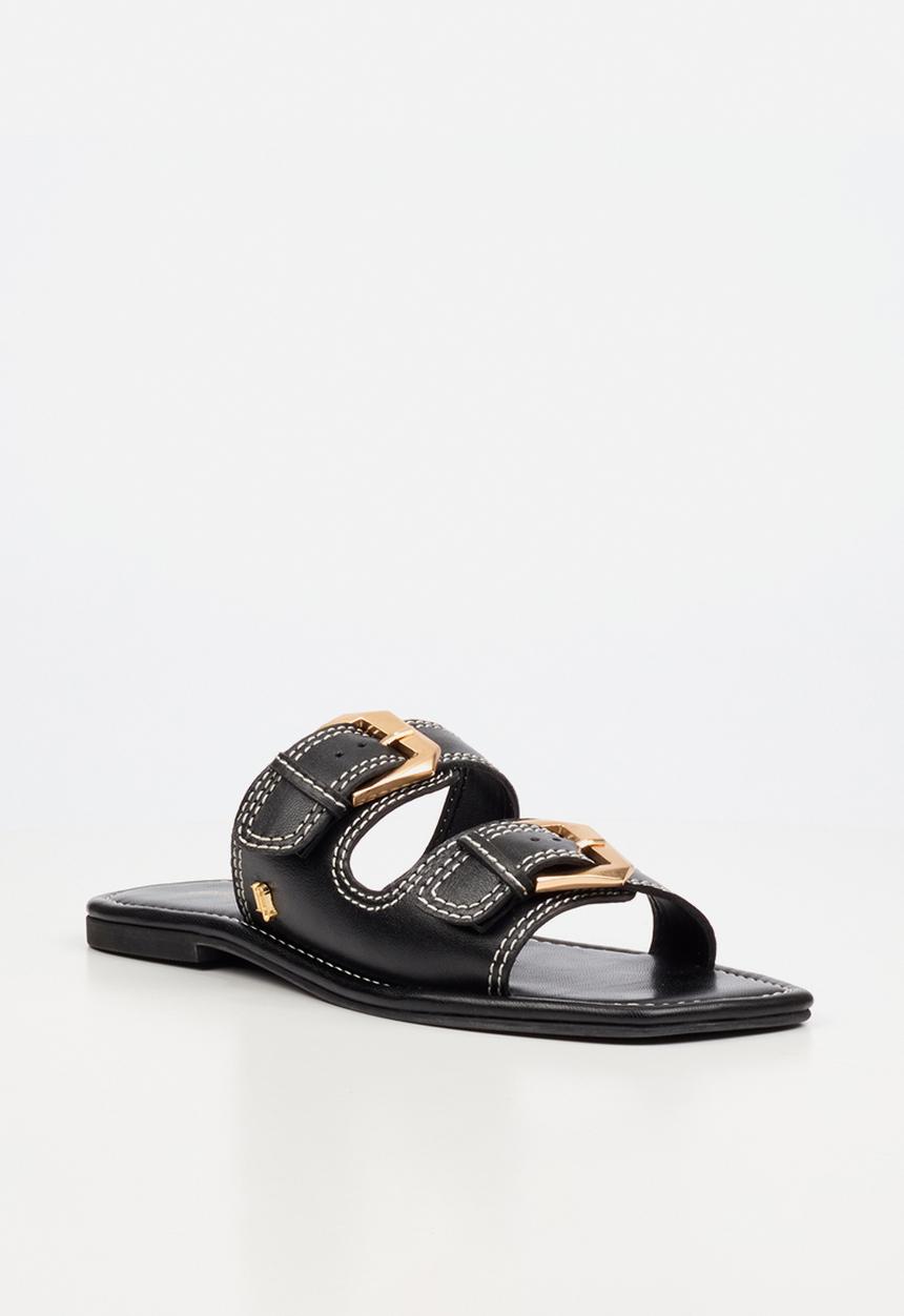 Nicci Tyler - Toledo 1 Leather Slide Sandal - Black