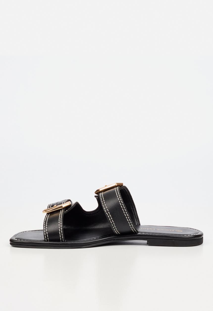 Nicci Tyler - Toledo 1 Leather Slide Sandal - Black