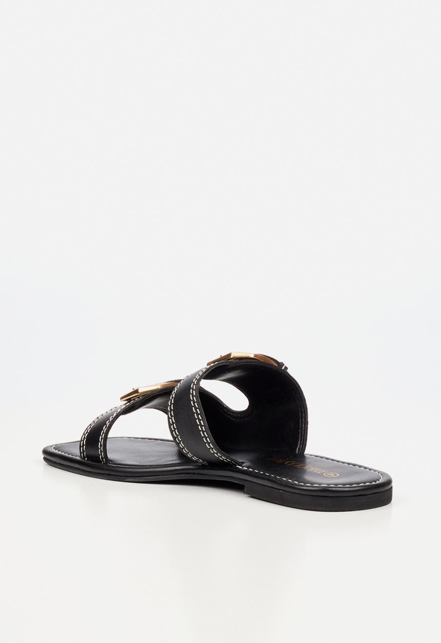 Nicci Tyler - Toledo 1 Leather Slide Sandal - Black