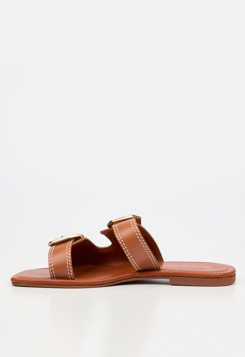 Nicci Tyler - Toledo 1 Leather Slide Sandal - Tan