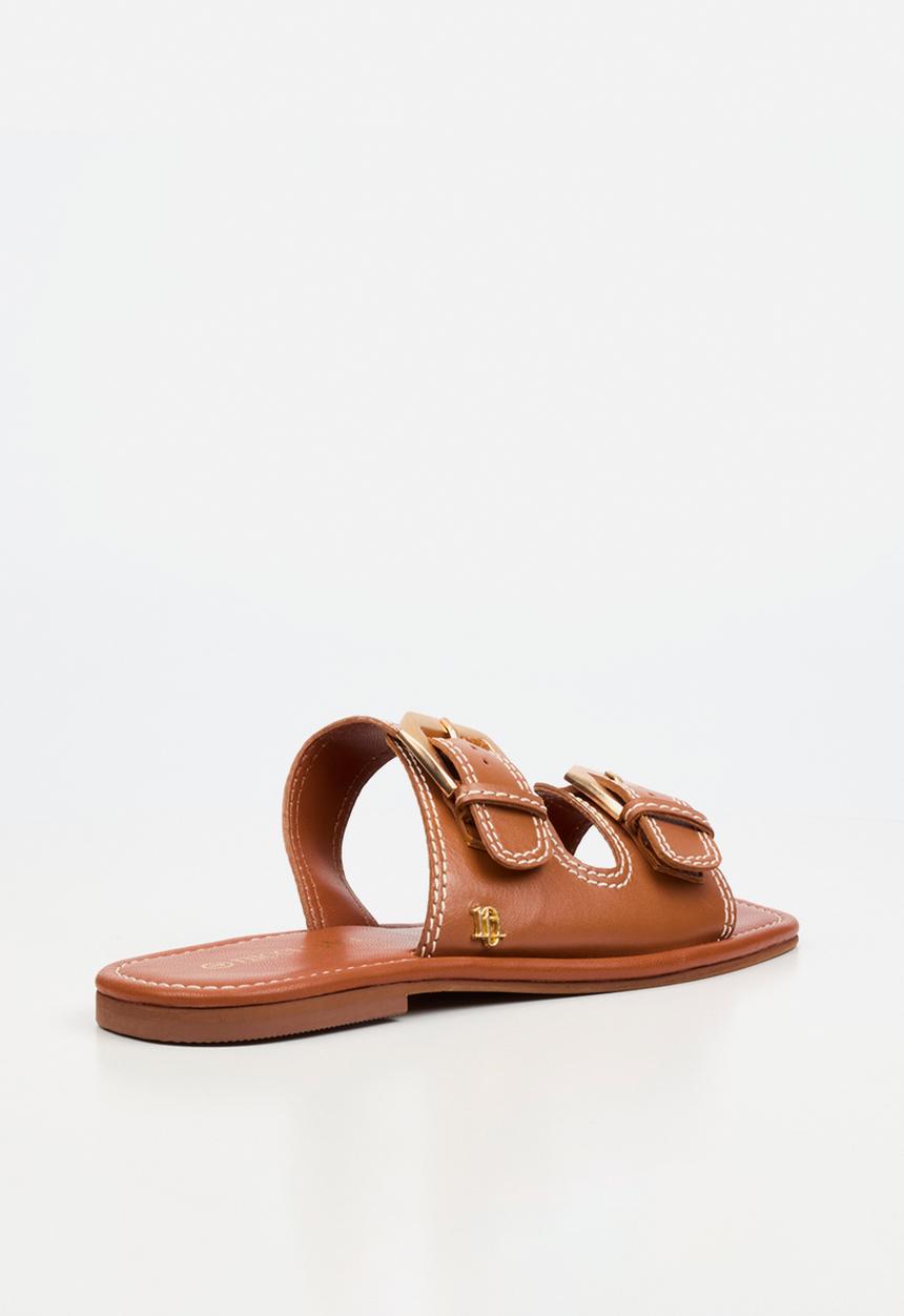 Nicci Tyler - Toledo 1 Leather Slide Sandal - Tan