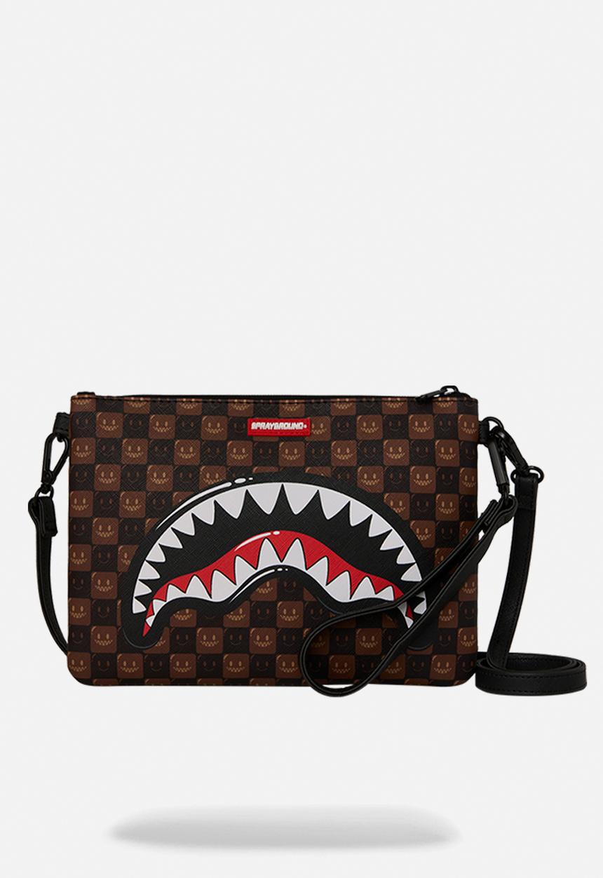 Sprayground - Sharks In Paris Bubble Brown Check Crossover Clutch - Brown