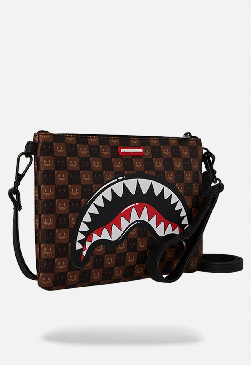Sprayground - Sharks In Paris Bubble Brown Check Crossover Clutch - Brown