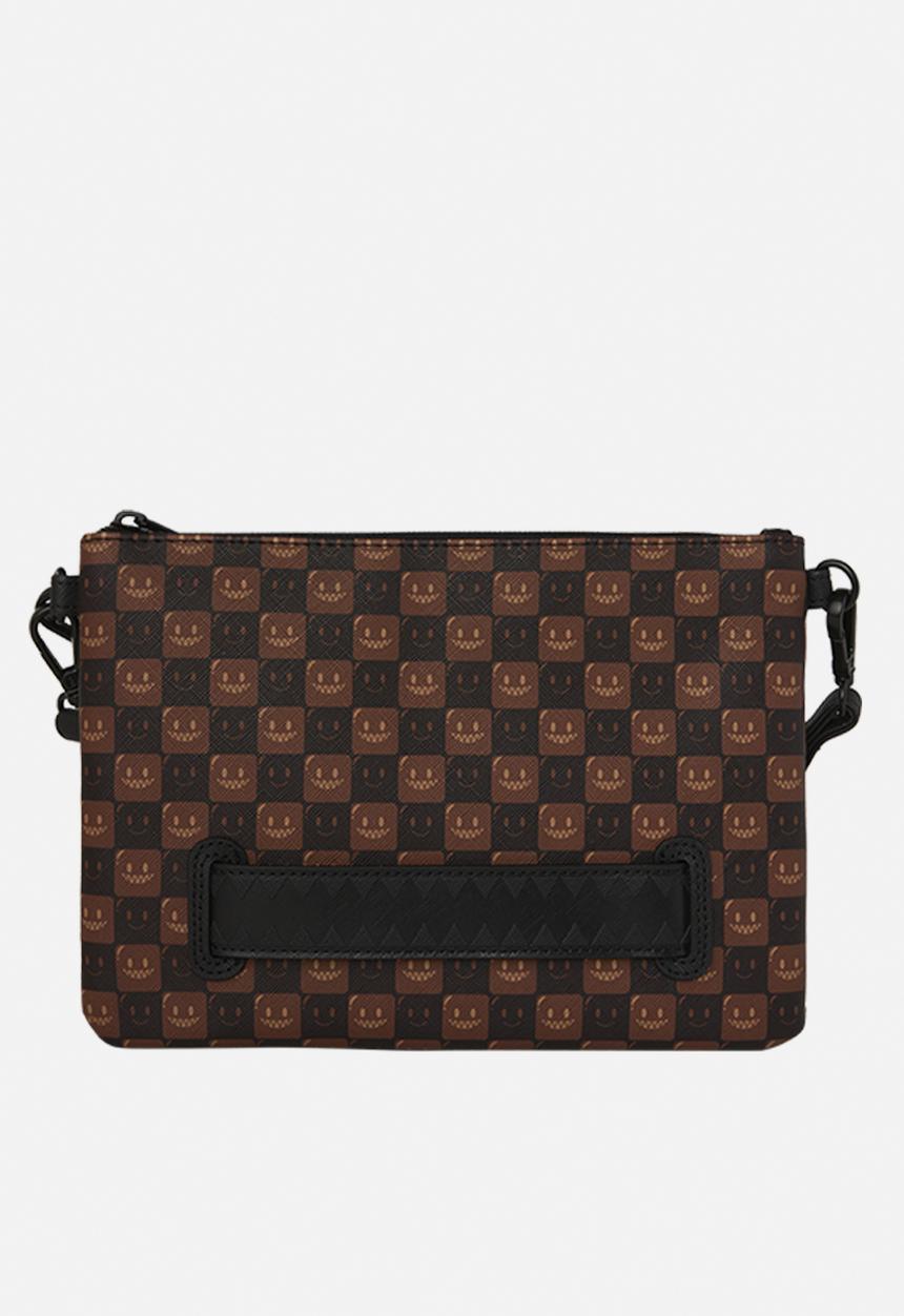 Sprayground - Sharks In Paris Bubble Brown Check Crossover Clutch - Brown