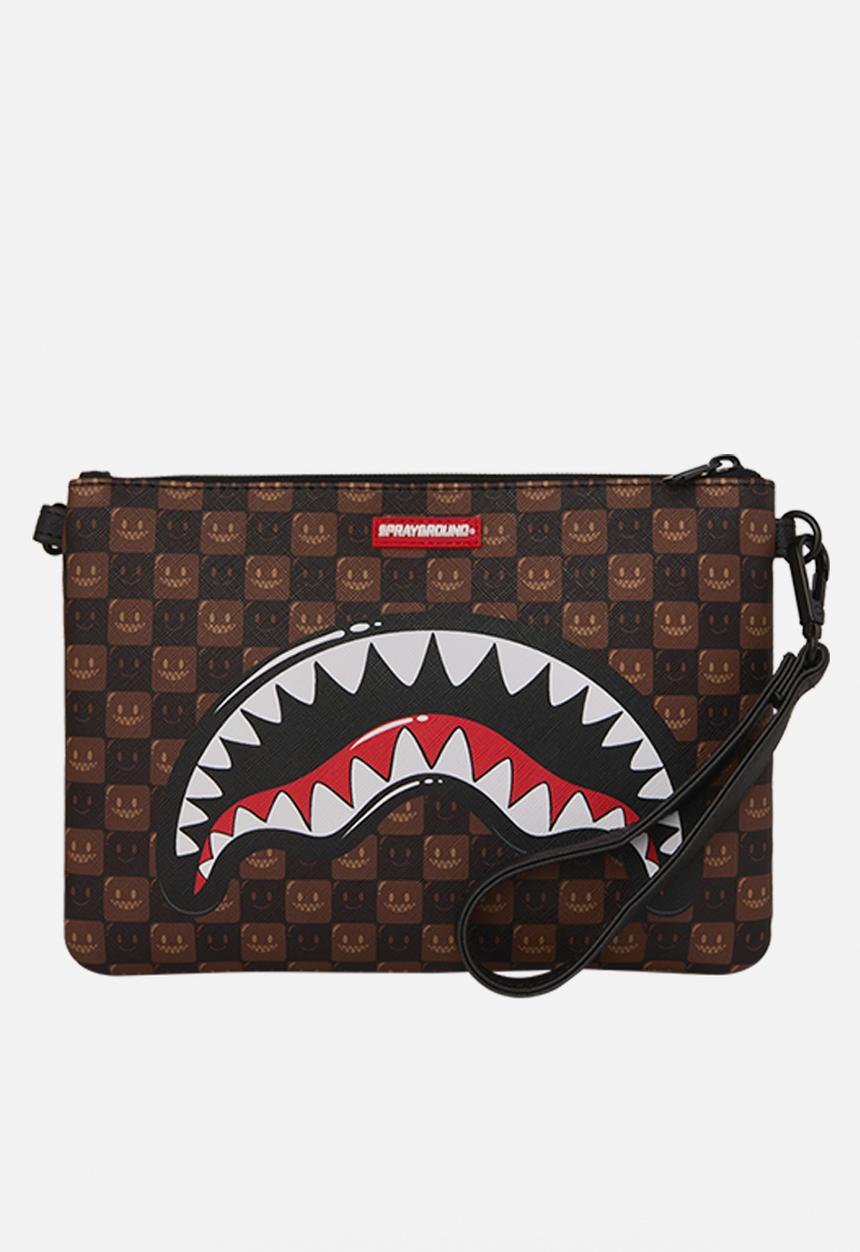 Sprayground - Sharks In Paris Bubble Brown Check Crossover Clutch - Brown