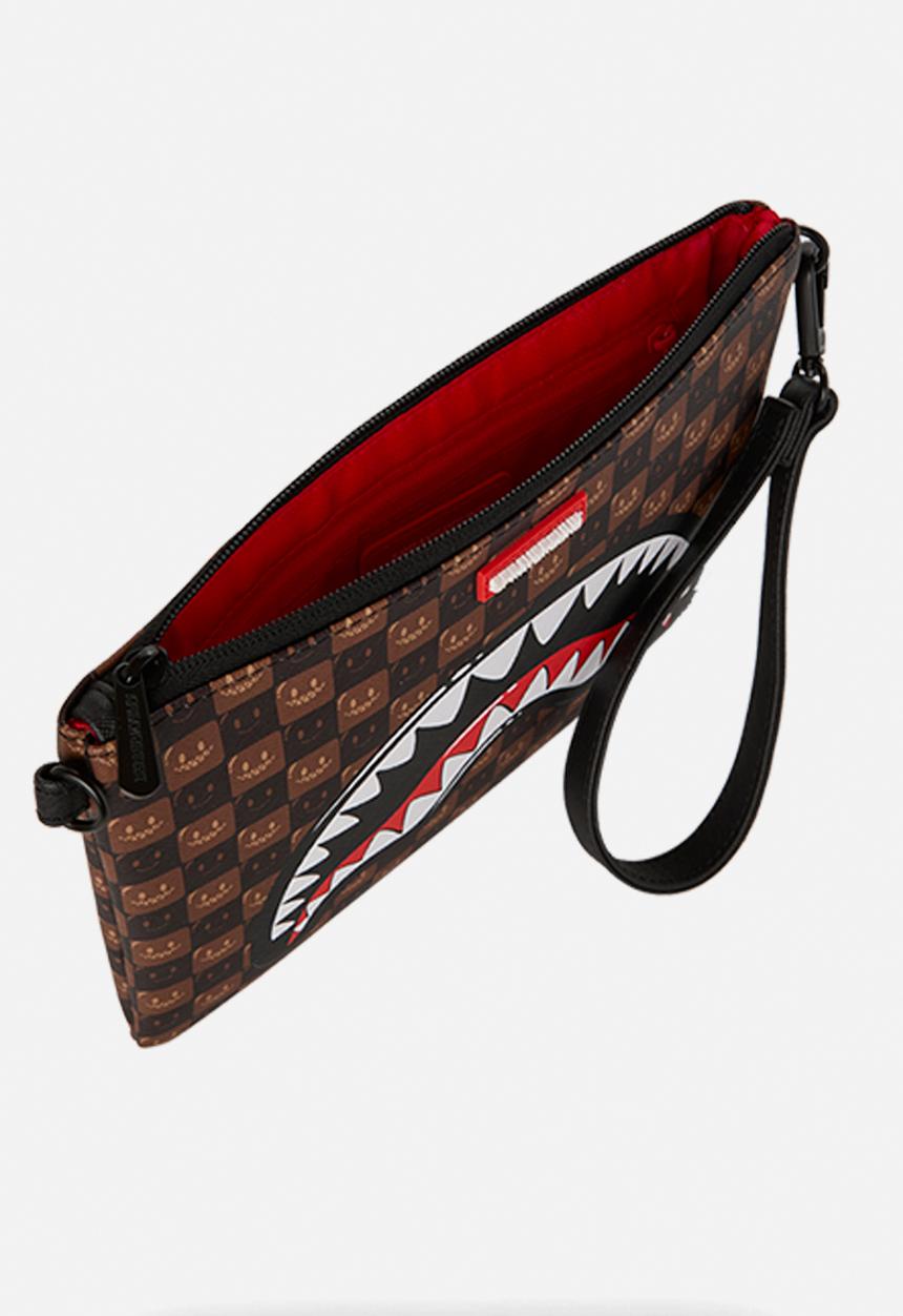 Sprayground - Sharks In Paris Bubble Brown Check Crossover Clutch - Brown