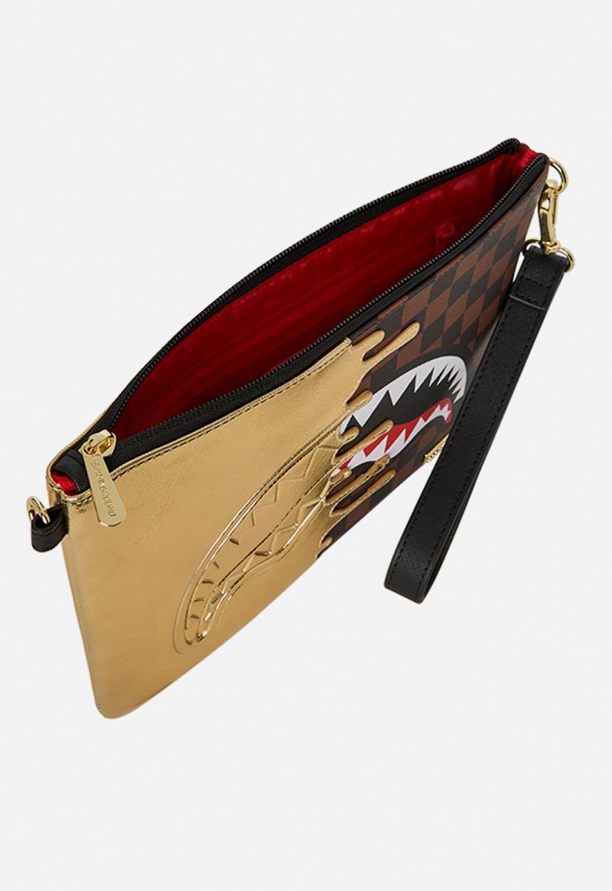 Sprayground - Sharks In Paris Gold Drip Crossover Clutch - Brown Multi
